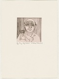 Artist: b'Robinson, William.' | Title: b'Pug self-portrait' | Date: 1991 | Technique: b'etching, printed in brown ink, from one plate'