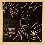 Artist: b'SHEARER, Mitzi' | Title: b'not titled' | Date: 1978 | Technique: b'linocut, printed in black ink, from one block'