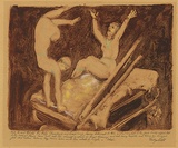 Artist: b'Bell, George..' | Title: b'The joyous return.' | Date: 1949 | Technique: b'monotype, printed in brown ink, from one plate; additions in pastel'