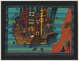 Artist: Franklin, Annie. | Title: The arrival. | Date: 1989 | Technique: screenprint, printed in colour, from multiple stencils