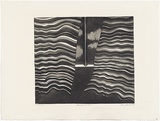 Artist: b'BALDESSIN, George' | Title: b'Striped curtains.' | Date: 1968 | Technique: b'etching and aquatint, printed in black ink, from one plate'