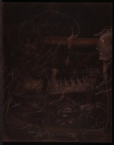 Artist: BOYD, Arthur | Title: Plate 29: Jonah page 19. God's briefing. | Date: 1972-73 | Technique: etched plate | Copyright: This work appears on screen courtesy of Bundanon Trust