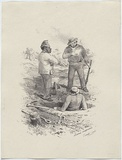 Artist: GILL, S.T. | Title: License inspected, Forrest Creek. | Date: 1852 | Technique: lithograph, printed in black ink, from one stone