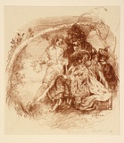 Artist: b'Conder, Charles.' | Title: b'The leaning tree.' | Date: 1899 | Technique: b'transfer-lithograph, printed in brownish red ink, from one stone'