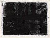 Artist: AMOR, Rick | Title: not titled (dark landscape). | Date: 1989 | Technique: monotype, printed in black ink, from one plate, with paper mark