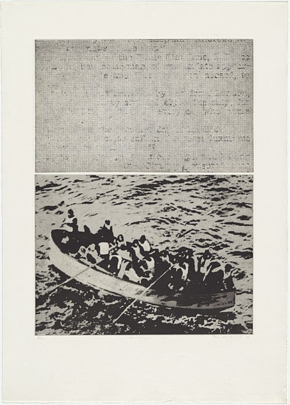 Artist: b'MADDOCK, Bea' | Title: b'No - where' | Date: September 1974 | Technique: b'photo-etching and aquatint, printed in black ink, from two plate'