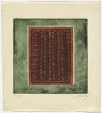 Artist: SELLBACH, Udo | Title: (Pattern with border) | Date: (1967) | Technique: etching, aquatint printed in colour from two? plates