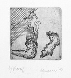 Artist: b'SHEARER, Mitzi' | Title: b'not titled' | Date: 1991 | Technique: b'etching, printed in black ink with plate-tone'