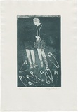 Artist: WALKER, Murray | Title: Women talking and walking. | Date: 1973 | Technique: etching and aquatint, printed in colour, from two plates