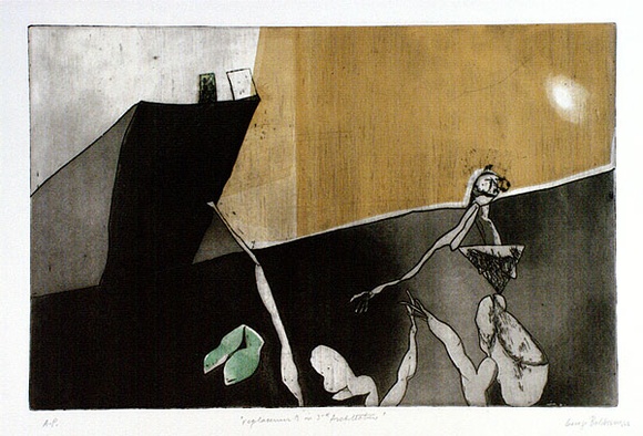 Artist: b'BALDESSIN, George' | Title: b'Replacements in 3rd architecture.' | Date: 1966 | Technique: b'colour etching and aquatint'