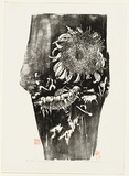 Artist: b'Thorpe, Lesbia.' | Title: b'Sunflower and windmill' | Date: 1983 | Technique: b'woodcut, printed in black ink, from one plate'