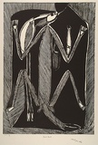 Artist: b'Nabegeyo, Mukguddu.' | Title: b'Bewk bewk' | Date: 2000, October - November | Technique: b'lithograph, printed in black ink, from one stone'