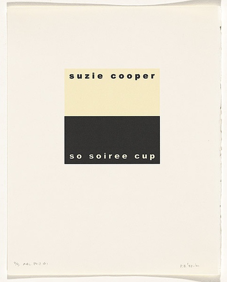 Artist: b'Burgess, Peter.' | Title: b'suzie cooper: so soiree cup.' | Date: 2001 | Technique: b'computer generated inkjet prints, printed in colour, from digital file'