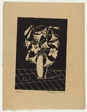 Artist: Forster, Evelyn. | Title: Flowers. | Date: 25 February 1937 | Technique: linocut, printed in black ink, from one block