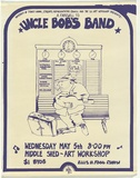 Artist: b'EARTHWORKS POSTER COLLECTIVE' | Title: bA farewell to Uncle Bob's Band | Date: 1976 | Technique: b'screenprint, printed in purple ink, from one stencil'