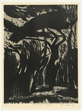 Artist: AMOR, Rick | Title: Holland Park London. | Date: 1990 | Technique: woodcut, printed in black and grey ink, from two blocks