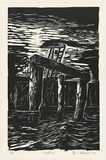 Artist: b'AMOR, Rick' | Title: b'Ladder.' | Date: 1992 | Technique: b'woodcut, printed in black ink, from one block'