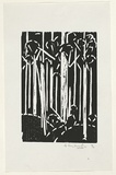 Artist: b'Grey-Smith, Guy' | Title: b'(Karri Forest II)' | Date: 1975 | Technique: b'woodcut'