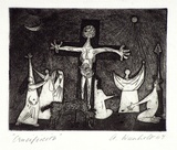 Artist: Wienholt, Anne. | Title: Crucifixion | Date: 1948 | Technique: engraving and aquatint, printed in black ink, from one copper plate