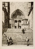 Artist: LINDSAY, Lionel | Title: The Great Door, Burgos | Date: 1929 | Technique: etching, printed in black ink, from one plate | Copyright: Courtesy of the National Library of Australia