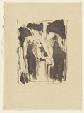 Artist: b'MACQUEEN, Mary' | Title: b'Goat III' | Date: 1970 | Technique: b'lithograph, printed in colour, from two plates in black and brown ink' | Copyright: b'Courtesy Paulette Calhoun, for the estate of Mary Macqueen'