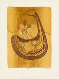 Artist: Clarmont, Sammy. | Title: Nhampi (yellow and red ochre) | Date: 1997 | Technique: screenprint, printed in yellow and red ochre ink, from multiple stencils