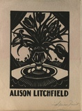 Artist: b'FEINT, Adrian' | Title: b'Bookplate: Alison Litchfield.' | Date: (1927) | Technique: b'wood-engraving, printed in black ink, from one block' | Copyright: b'Courtesy the Estate of Adrian Feint'