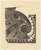 Artist: bFeu'u, Fatu | Title: b'Manaia.' | Date: 1989 | Technique: b'lithograph, printed in black ink, from one stone' | Copyright: b\xc2\xa9 Fatu Feu'u