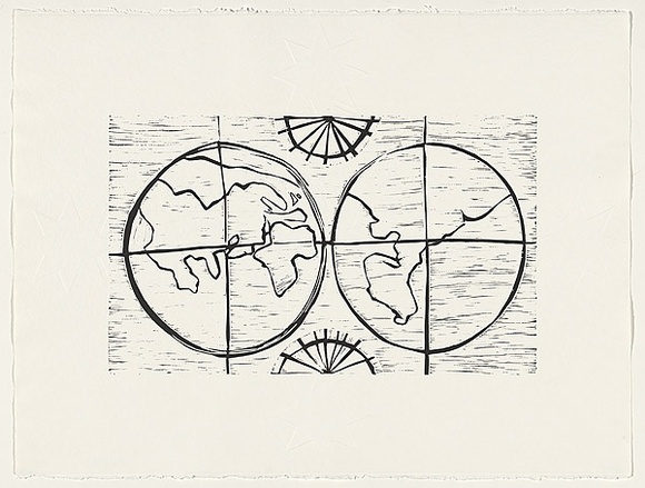 Artist: b'McPherson, Megan.' | Title: b'Terra incognita' | Date: 1994 | Technique: b'woodcut, printed black ink, from one block'