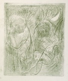 Artist: b'BOYD, Arthur' | Title: b'Quarter moon with tree and two portraits.' | Date: (1962-63) | Technique: b'etching and drypoint, printed in black ink, from one plate' | Copyright: b'Reproduced with permission of Bundanon Trust'