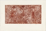 Artist: Carlton, Paddy. | Title: Lightening Dreaming - Boolooboolobi | Date: 1995 | Technique: etching, aquatint and sugarlift, printed in red ochre, from one plate