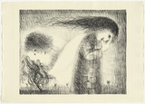 Artist: b'BOYD, Arthur' | Title: b'St Francis when young turning aside.' | Date: (1965) | Technique: b'lithograph, printed in black ink, from one plate' | Copyright: b'Reproduced with permission of Bundanon Trust'