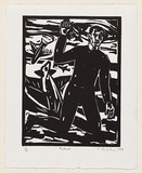 Title: Fallout. | Date: 1999 | Technique: linocut, printed in black ink, from one block
