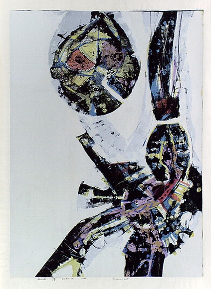 Artist: b'WICKS, Arthur' | Title: b'Downcast' | Date: 1966 | Technique: b'screenprint, printed in colour, from multiple stencils'