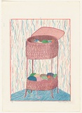 Title: b'not titled [pink wool basket]' | Date: 1977 | Technique: b'lithograph, printed in colour, from multiple stones [or plates]'