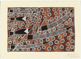 Artist: b'Malibirr, George.' | Title: b'Goose egg hunting' | Date: 1993 | Technique: b'screenprint, printed in colour, from four stencils' | Copyright: b'\xc2\xa9 George Malibirr. Licensed by VISCOPY, Australia'