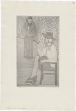 Artist: WALKER, Murray | Title: A seated and a standing woman. | Date: 1973 | Technique: etching, printed in black ink, from one plate