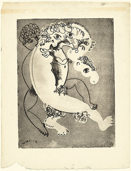 Artist: b'BOYD, Arthur' | Title: b'White figure over dark.' | Date: (1968-69) | Technique: b'etching and aquatint, printed in black ink, from one plate' | Copyright: b'Reproduced with permission of Bundanon Trust'