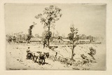 Artist: b'LINDSAY, Lionel' | Title: b'Christmas 1923, Forbes, N.S.W.' | Date: 1922 | Technique: b'etching, printedin black ink, from one plate' | Copyright: b'Courtesy of the National Library of Australia'