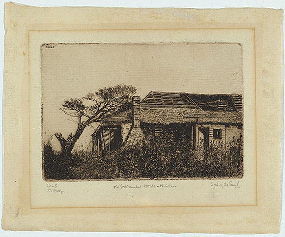 Artist: URE SMITH, Sydney | Title: Old Government House, Windsor | Date: 1919 | Technique: etching, printed in warm black ink, from one plate