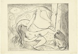 Artist: BOYD, Arthur | Title: Danae on a couch with open window. | Date: (1968-69) | Technique: drypoint, printed in black ink, from one plate | Copyright: Reproduced with permission of Bundanon Trust