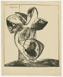 Artist: SELLBACH, Udo | Title: (Jug of leaves) | Date: 1954 | Technique: lithograph, printed in black ink, from one stone [or plate]