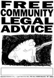 Artist: MACKINOLTY, Chips | Title: Free Community Legal Advice | Date: 1991 | Technique: offset-lithograph, printed in black ink, from one plate
