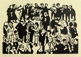 Artist: Allen, Joyce. | Title: The party. | Date: 1972 | Technique: linocut, printed in black ink, from one block