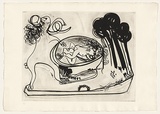 Artist: BOYD, Arthur | Title: Potter with beast and trees. | Date: 1960-70 | Technique: etching and aquatint, printed in black ink, from one plate | Copyright: This work appears on screen courtesy of Bundanon Trust