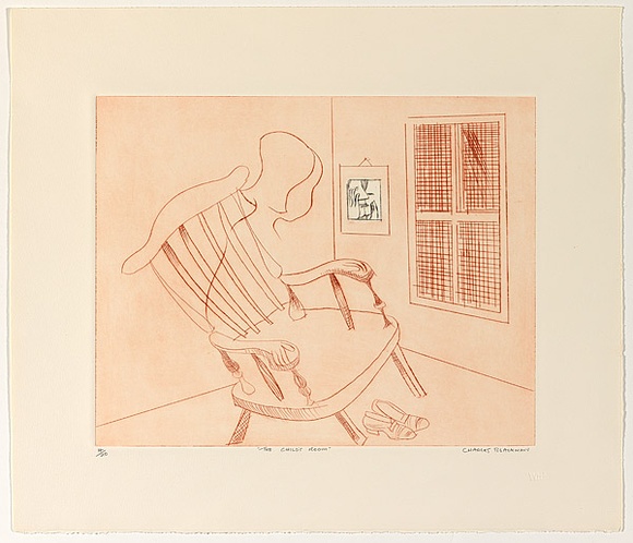 Artist: b'Blackman, Charles.' | Title: bThe child's room. | Date: (1977) | Technique: b'drypoint, printed in colour'