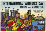 Artist: b'Robertson, Toni.' | Title: bInternational Women's Day [1978]. March on March 11th. | Date: 1978 | Technique: b'screenprint, printed in colour, from multiple stencils' | Copyright: b'\xc2\xa9 Toni Robertson'