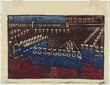 Artist: b'Black, Dorrit.' | Title: b'Naval funeral.' | Date: c.1949 | Technique: b'linocut, printed in colour, from four blocks'