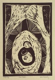 Artist: b'Kennedy, Lisa.' | Title: b'Tree child' | Date: 2000, December | Technique: b'linocut, printed in black ink, from one block'