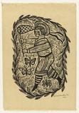 Artist: b'HANRAHAN, Barbara' | Title: b'not titled' | Date: 1962 | Technique: b'linocut, printed in black ink, from one block'